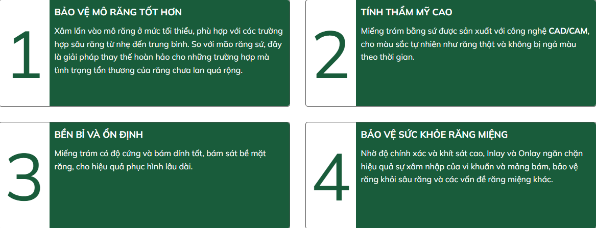 Ưu điểm phục hình sứ Inlay Onlay Overlay