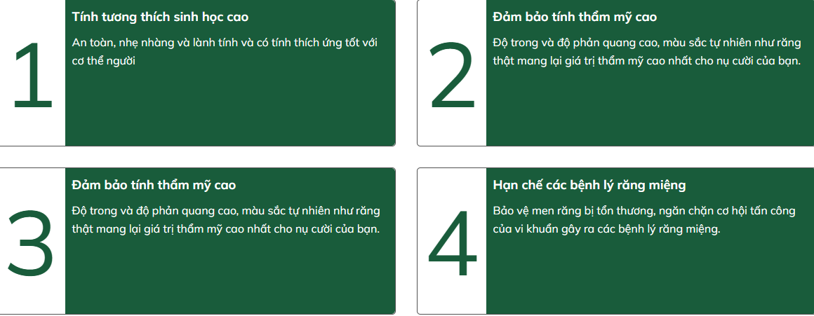 Ưu điểm của răng sứ thẩm mỹ